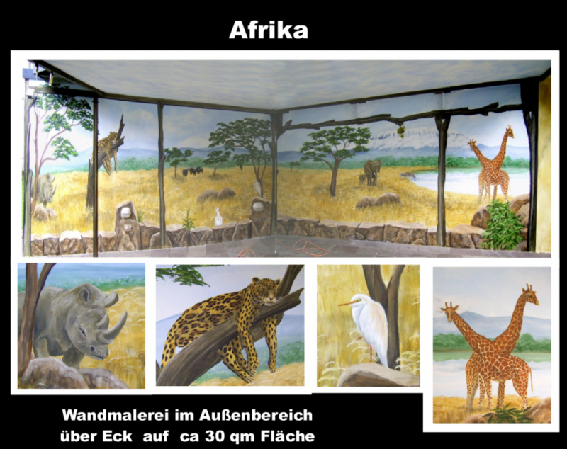 Wandbild Afrika im Außenbereich